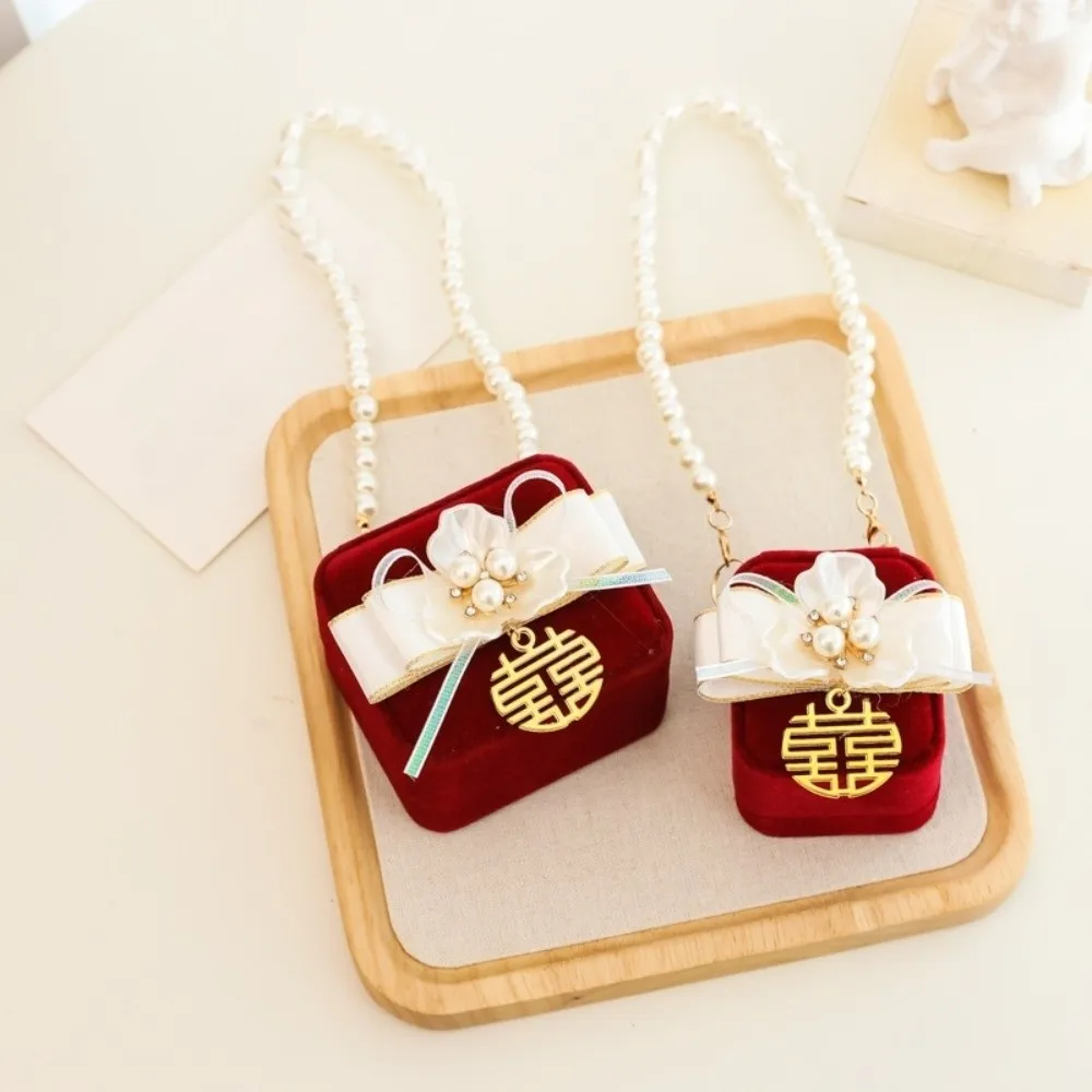 الإبداعية اللؤلؤ الزفاف الأزواج خواتم صندوق القلب توافدوا الحيوانات الأليفة الياقات حلقة صندوق القوس المضادة للتصادم صندوق مجوهرات هدايا #1