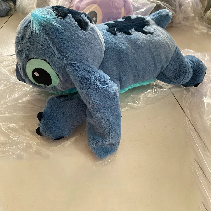 40/60/80cm Stitch Doll Disney Plush Toys Lilo&Stitch Plush Stuffed Doll Soft Pillow Prone Posture Dark/Light Blue Cute Toy Gifts