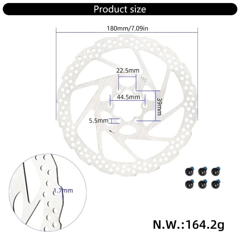 YY Trọng Lượng Nhẹ Xe Đạp Đường Bộ Xe Đạp Phanh Đĩa Cánh Quạt Bằng Ốc Vít 140mm/160mm/180mm