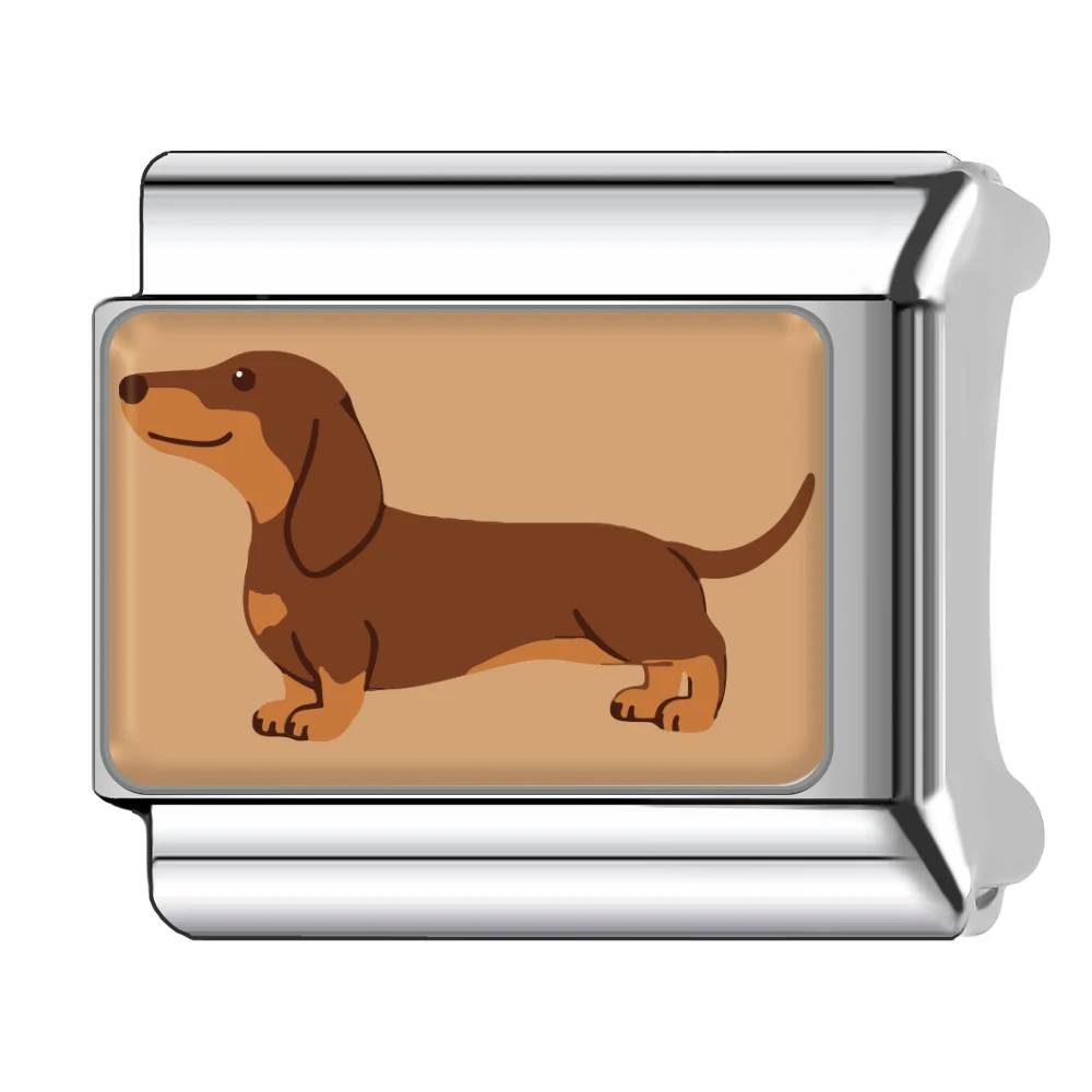 Trusta Vintage Sausage Dog Billiards Coffee Bracelet italian charms Jewelry Removable Stainless Steel DIY Making Girl New N795