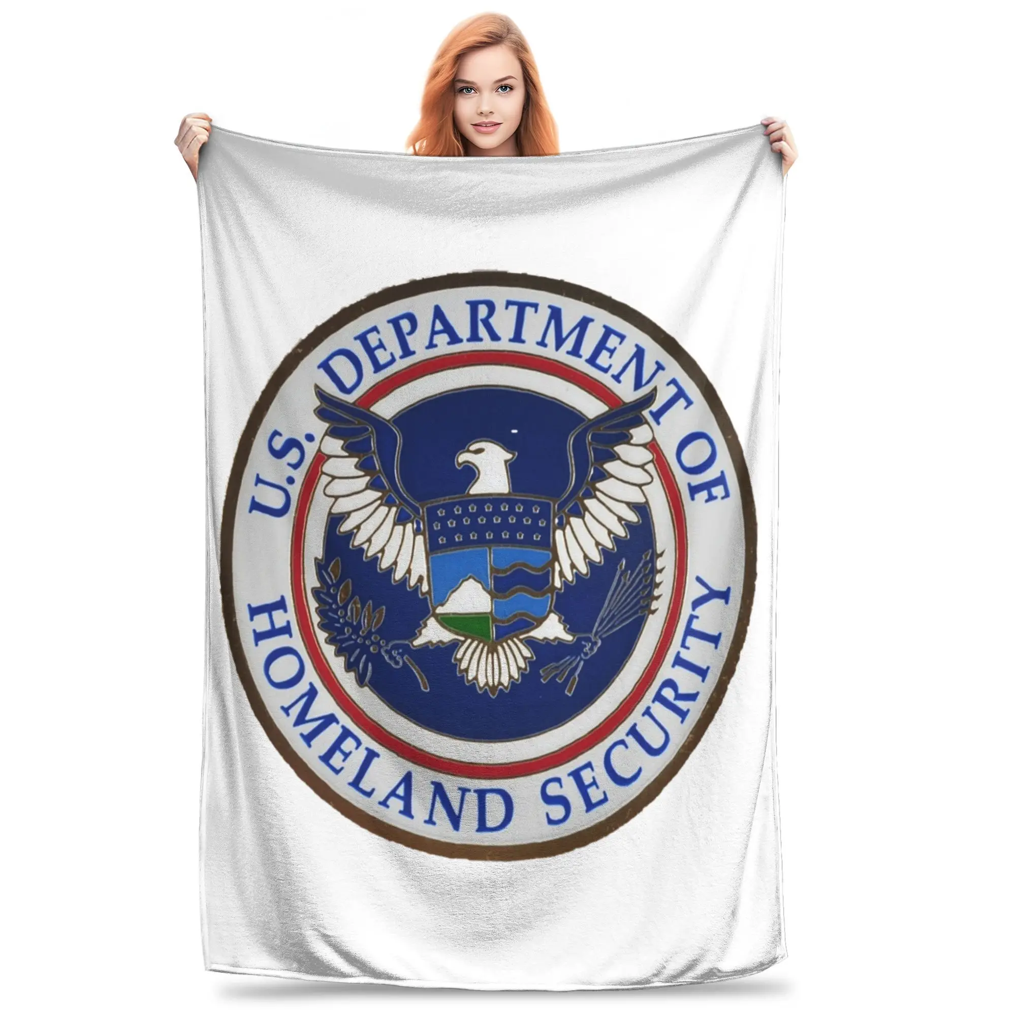 DHS - Department of Homeland Security Blankets Soft Warm Flannel Throw Blanket Bedspread for Bed Living room Picnic Travel Home
