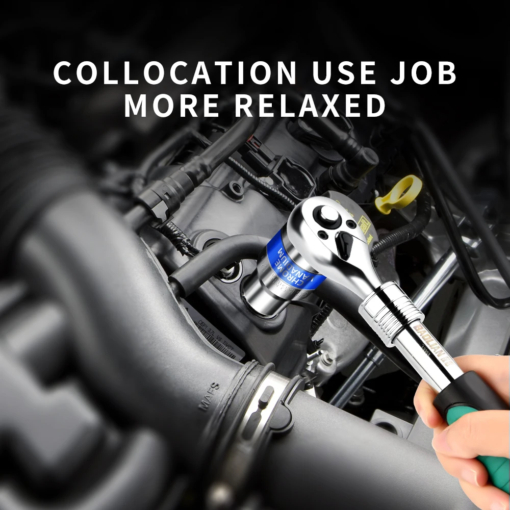 1/2inch Socket 8-32mm Hexagonal Socket Screw Ratchet Wrench Matching Electrical Wrench Extension Rod 1/2 Socket Connecting Rod