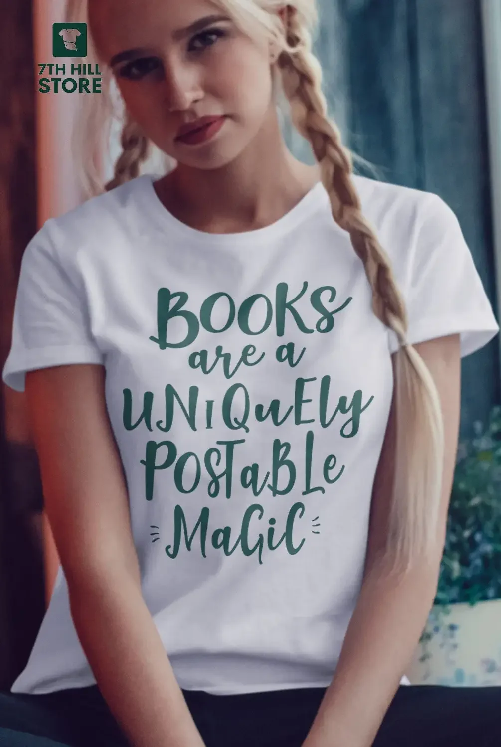 Books are Portable Magics Book Lover T Shirt Bookish for Reading Bookwarm Teacher