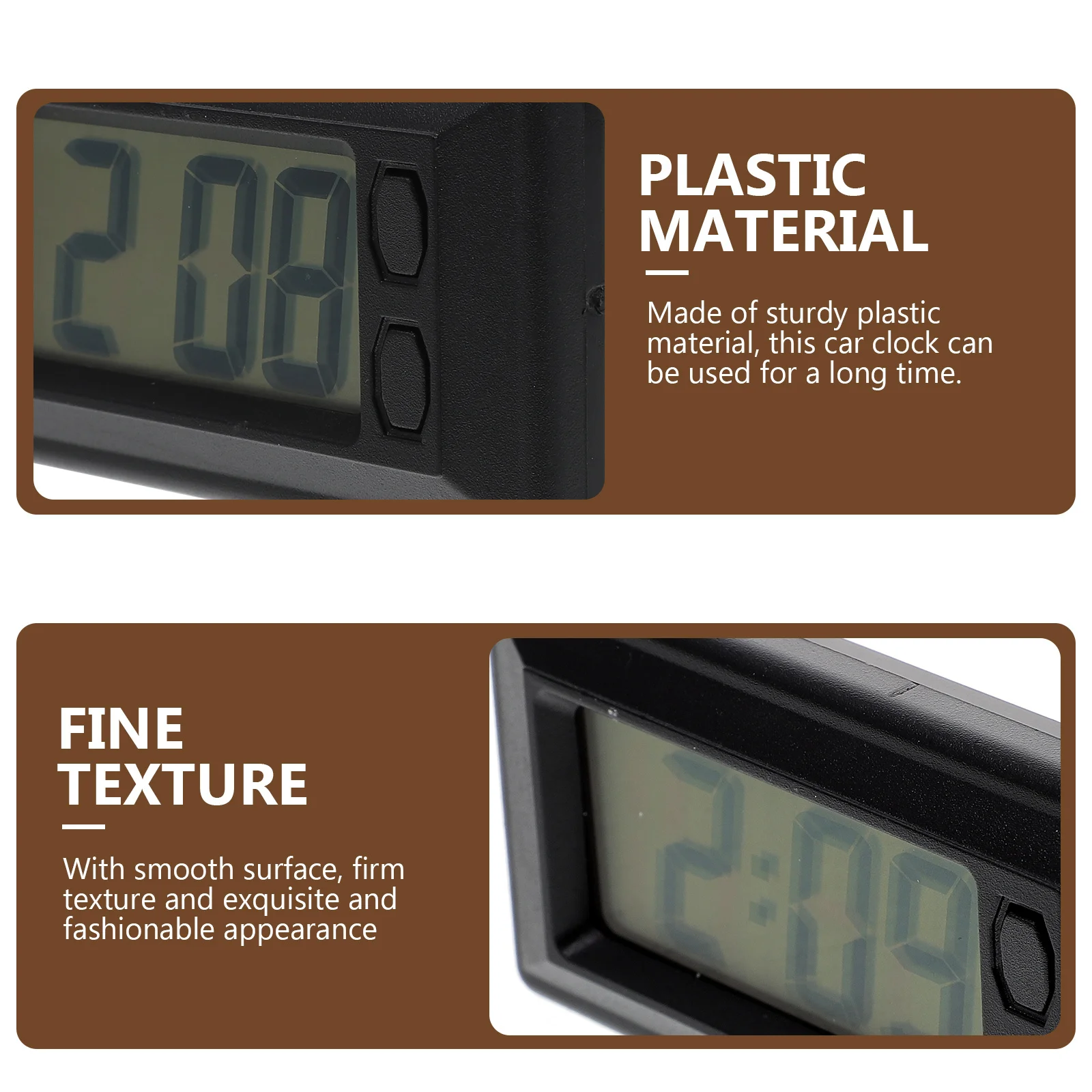 

Mini Electronic Clock For Car Dashboard Home Office Desk Ultra Thin Digital Calendar Led Time Display Tool