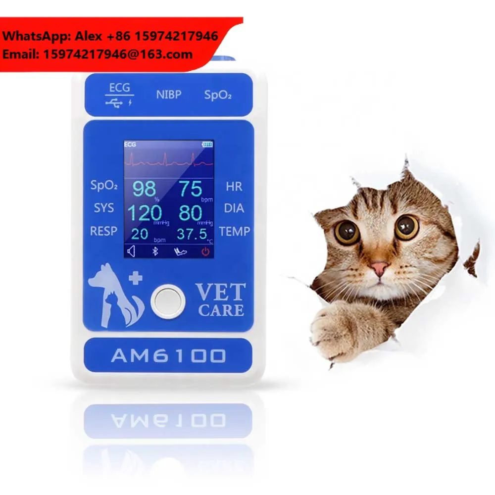 Cheap Wholesale Multiparameter Vital Signs Bp Ecg Cardiac Handheld Portable Veterinary Patient Monitor