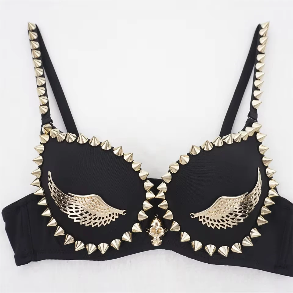 

Wings Studded Fishbone Corset Retro Gothic Spice Girl Halter Corset Nightclub Party Music Festival Charming Robe