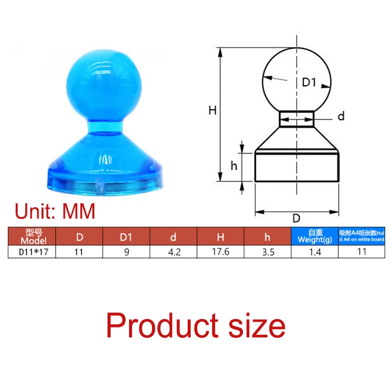 20Pcs Strong Magnets Neodymium Noticeboard Pin Fridge DIY Whiteboard Uses in Office Home Advertising Education Colors