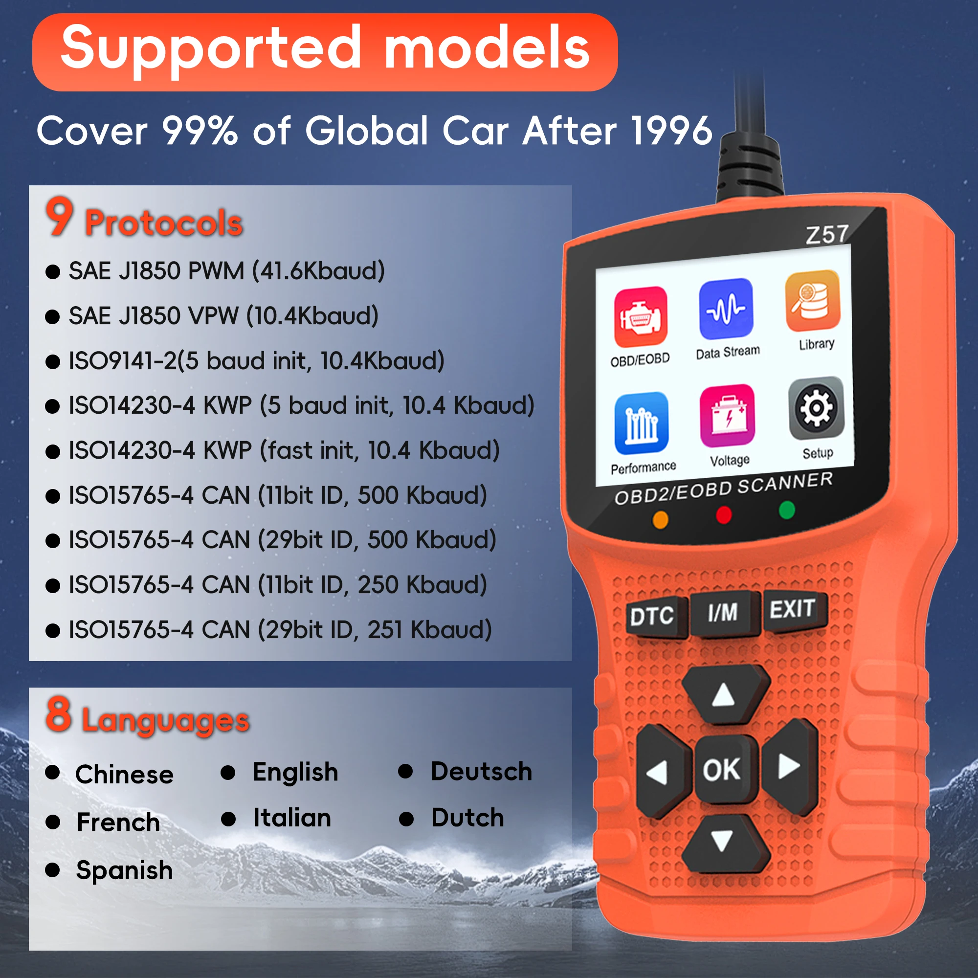 Professional OBD2 Scanner Diagnostic Tool Check Engine Code Reader,Auto Check Engine Enhanced Diagnostic OBDII  Scan Tool