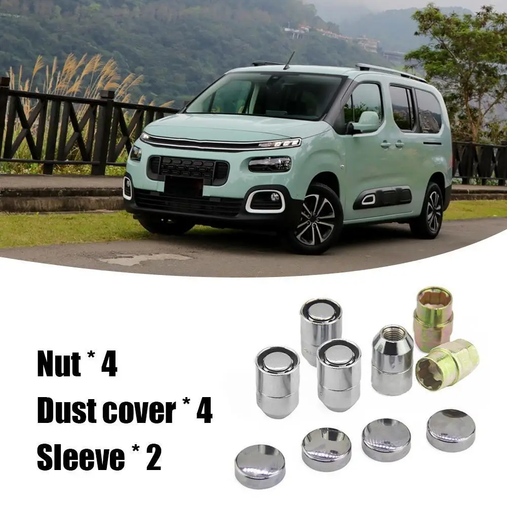 

4Pcs Universal M12x1.5 Wheel Lock Lug Nuts 12mmx1.25 Anti Theft Wheel Nuts + 2 Keys for Car Truck Hex Insert Lock Nut