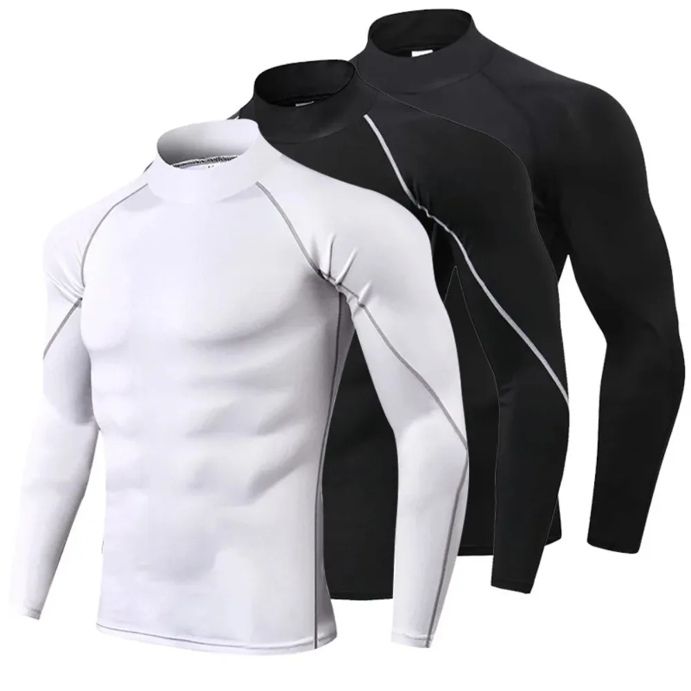 

Men Sport T-shirt Quick Dry Bodybuilding Running T Shirt Long Sleeve Compression Tank Top Gym Shirt Fitness Tight Gym Clothing