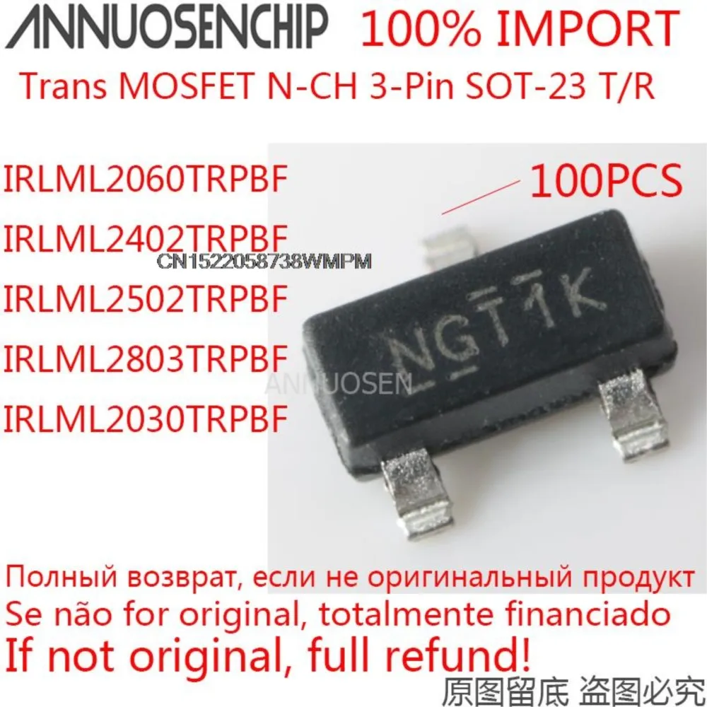 100pcs New and Original IRLML2060 IRLML2402 SOT-23 IRLML2060TRPBF IRLML2402TRPBF IRLML2502TRPBF IRLML2803TRPBF IRLML2030TRPBF