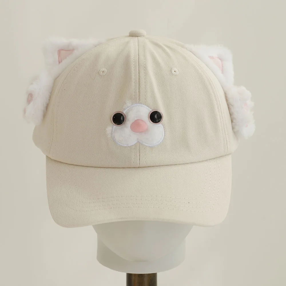 Novelty cat Ears Baseball Cap Women Men Streetwear 2026 Personalized Letter Embroidery Vintage Hats Adjustable Hip Hop Caps