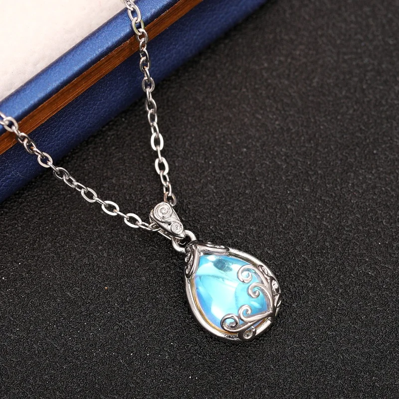 CAOSHI Creative Water Drop Imitation Opal Stone Women Necklace Newly Designed Wedding Anniversary Party Fashion Luxury Jewelry