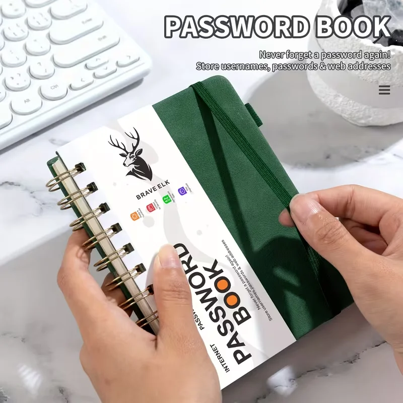 B6 Spiralgebundenes Passwortbuch mit Alphabetischen Registerkarten, Hardcover Internet-Passwort-Logbuch für Zuhause & Büro – Detail 4