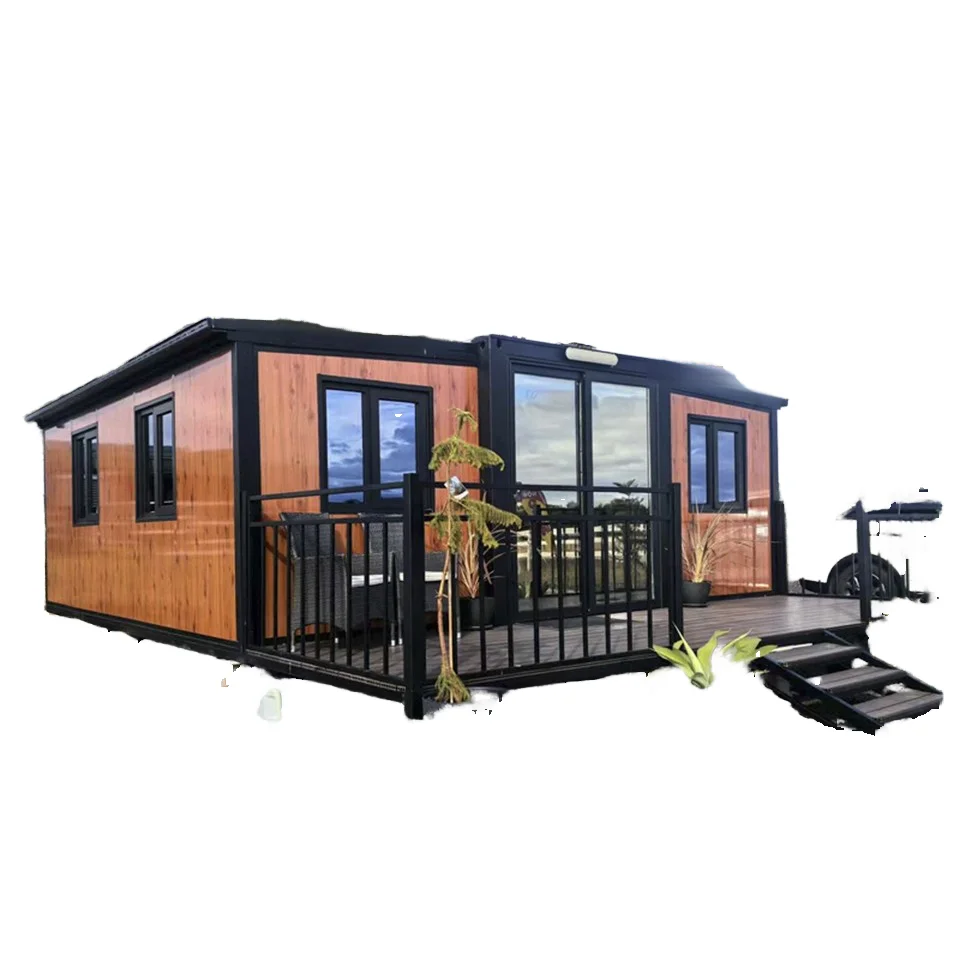 Steel Expandable Container House Modular Double-Wing Folding Waterproof Mobile Villa Use Export 2.5mm Thick Modern Design