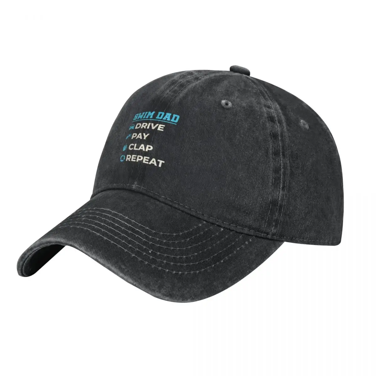 

Swim Dad Drive Pay Clap Repeat Baseball Cap Brand Man cap Trucker Hat New Hat Mens Tennis Women's