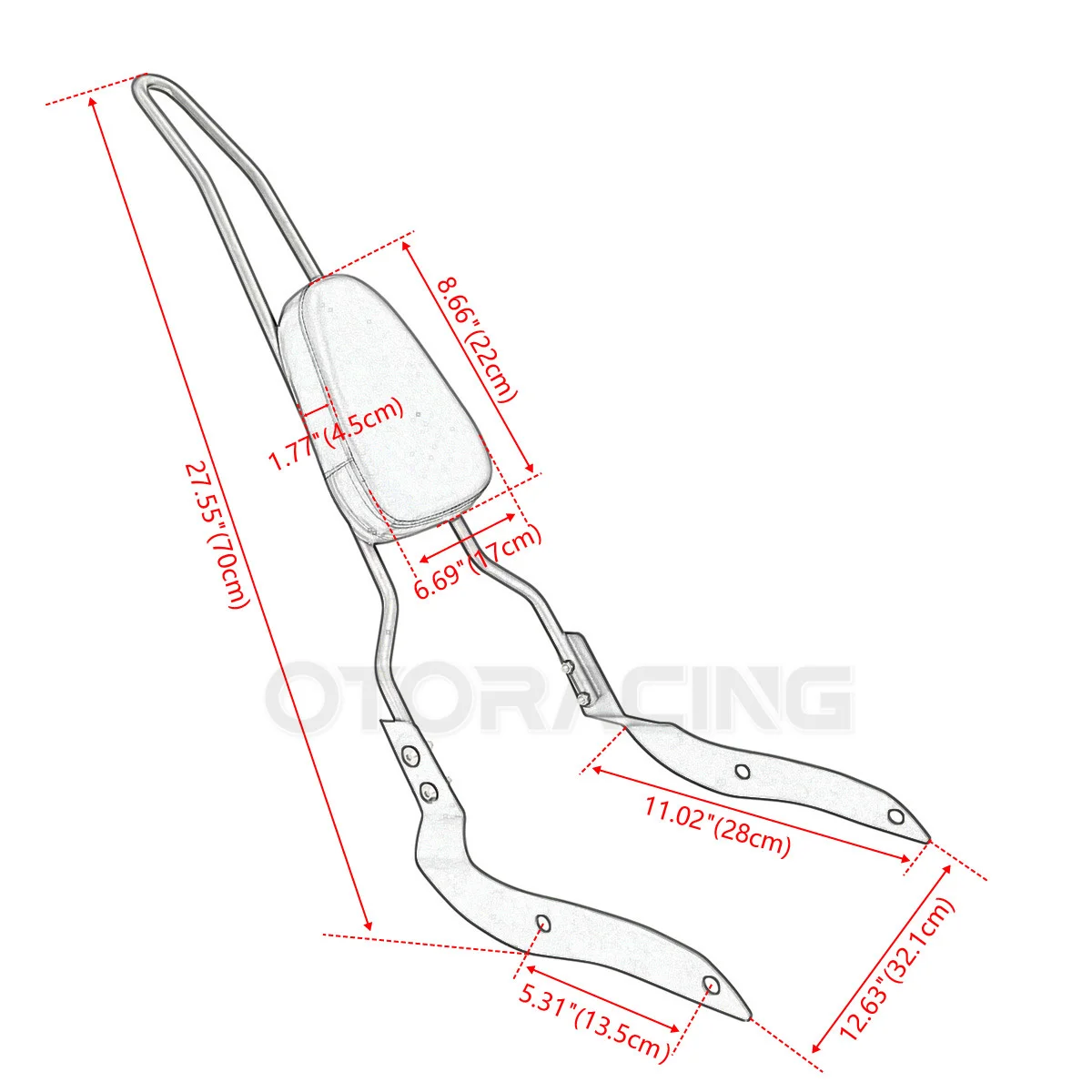 Motorcycle Rear Passenger  Backrest Sissy Bar For Yamaha Road Star XV1700 XV1700PC Warrior 2002-2010