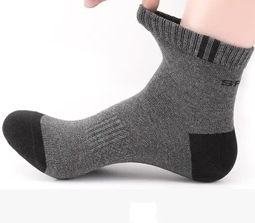 

Men Socks Cotton Autumn 5 Pair Crew Gray Student Thin