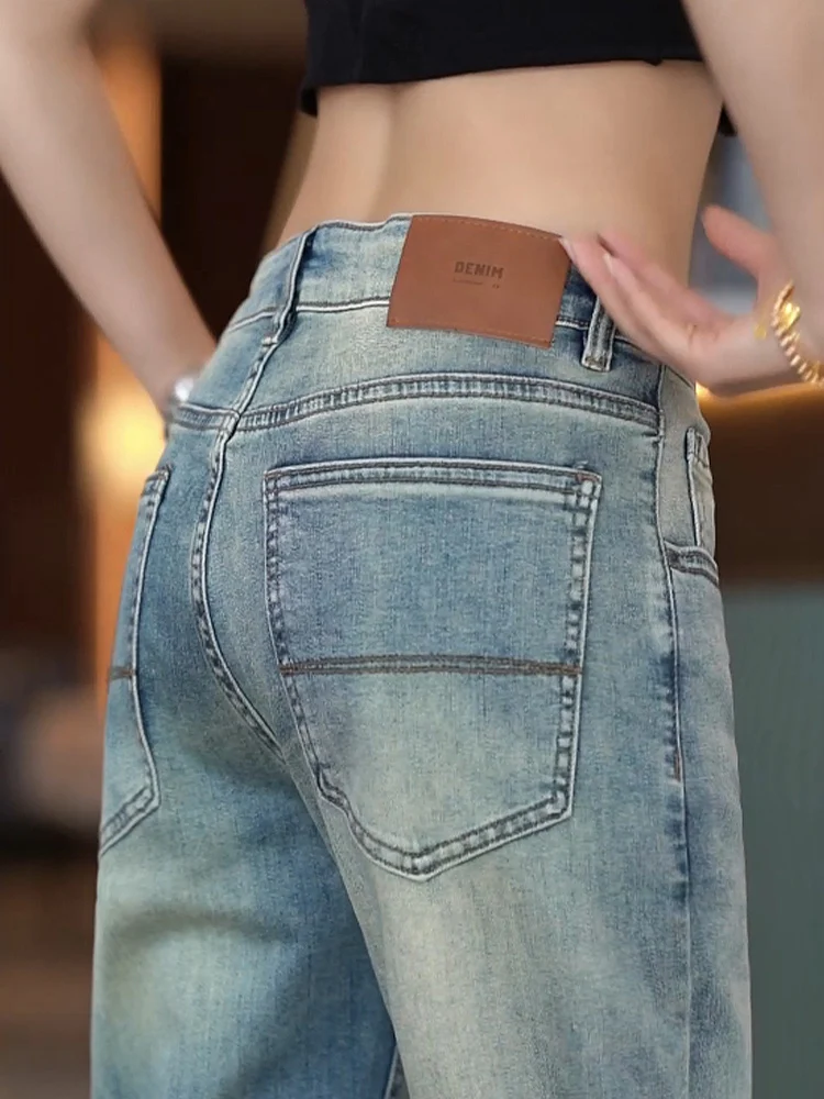 

American Retro Men's Jeans Straight Korean Faion Loose Long Pants 2025 New Versatile Casual Pants for Youth All Seasons