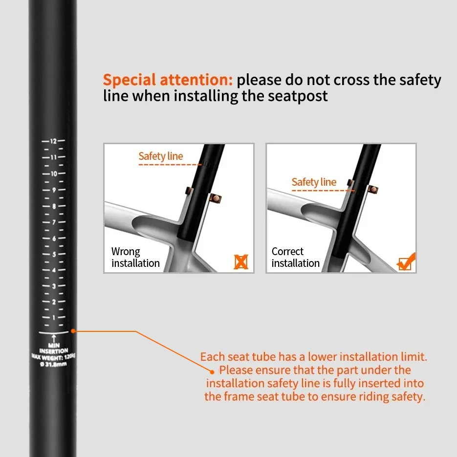 ULLICYC Full Carbon, Performance faltbare Fahrradsattelstütze 5 ° /25 °   Versetzt 31,8/33,9/34,9 mm, Faltrad für C/P/T-Linien-Sattelstütze