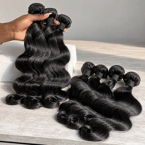 34 36 38 40 Inch Body Wave 3 4 5 Bundles Unprocessed Human Hair Wavy Doule Drawn Bundles Weave Extensions Raw 100% Bundles Human Hair