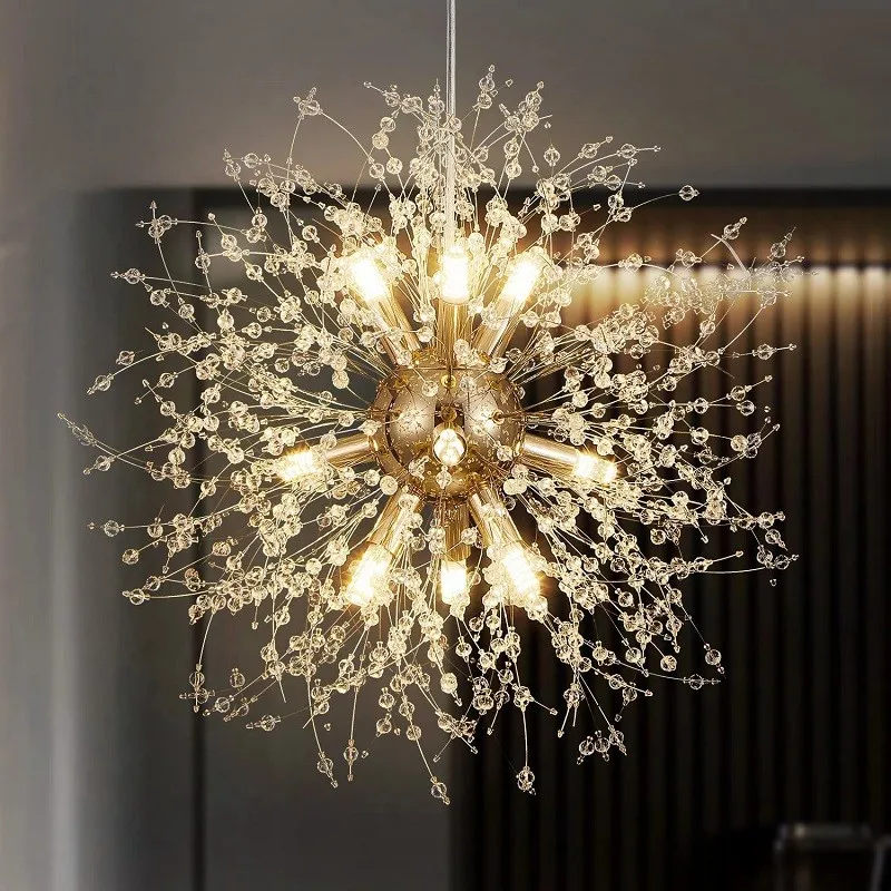 

Modern Dandelion Led Chandelier Lighting Pendant Lamp For Living Room Dining Room Home Decoration Art G9 Bulb Crystal Lamps