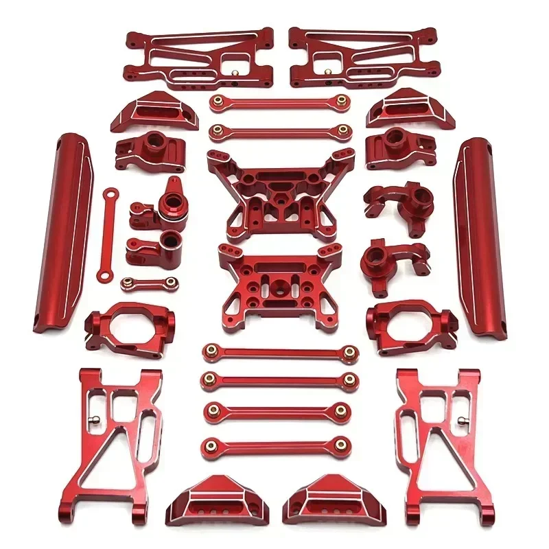 

MJX 1/10 10208 Little Monster Metal Front Rear Swing Arm Steering Cup Hub Carrier Link Rod Shock Tower Set RC Car Upgrade Parts