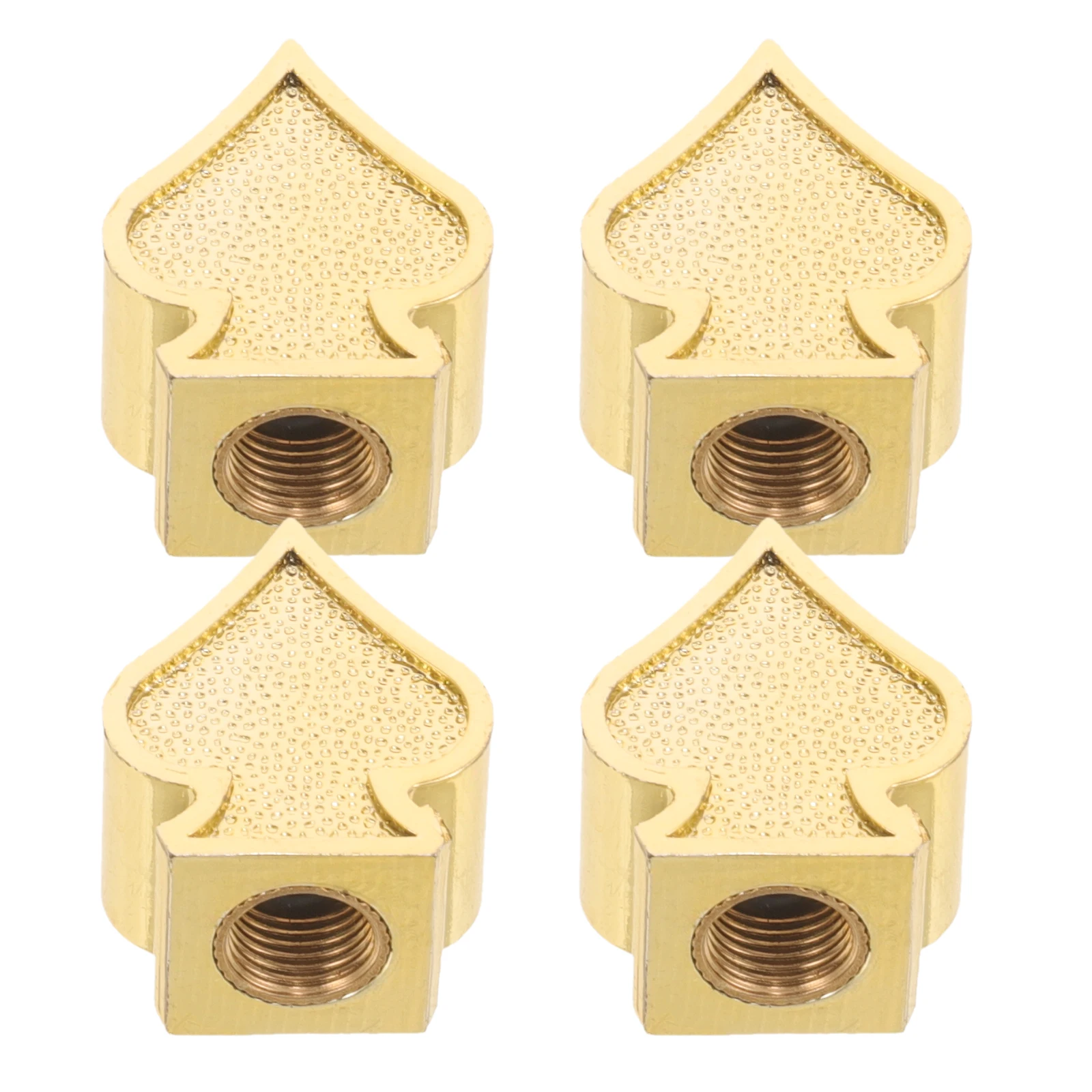 

4pcs Tire Valve Caps Heart Shaped for Car Stylish Universal Fit Golden Motorcycle Truck Auto Dust Protection