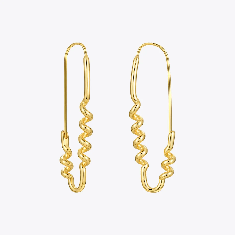 ENFASHION Vintage Spiral Curve Dangle Earrings For Women Gold Color Big Earings 2021 Fashion Jewelry Friends Gift Kolczyki E1223