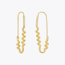 ENFASHION Vintage Spiral Curve Dangle Earrings For Women Gold Color Big Earings 2021 Fashion Jewelry Friends Gift Kolczyki E1223