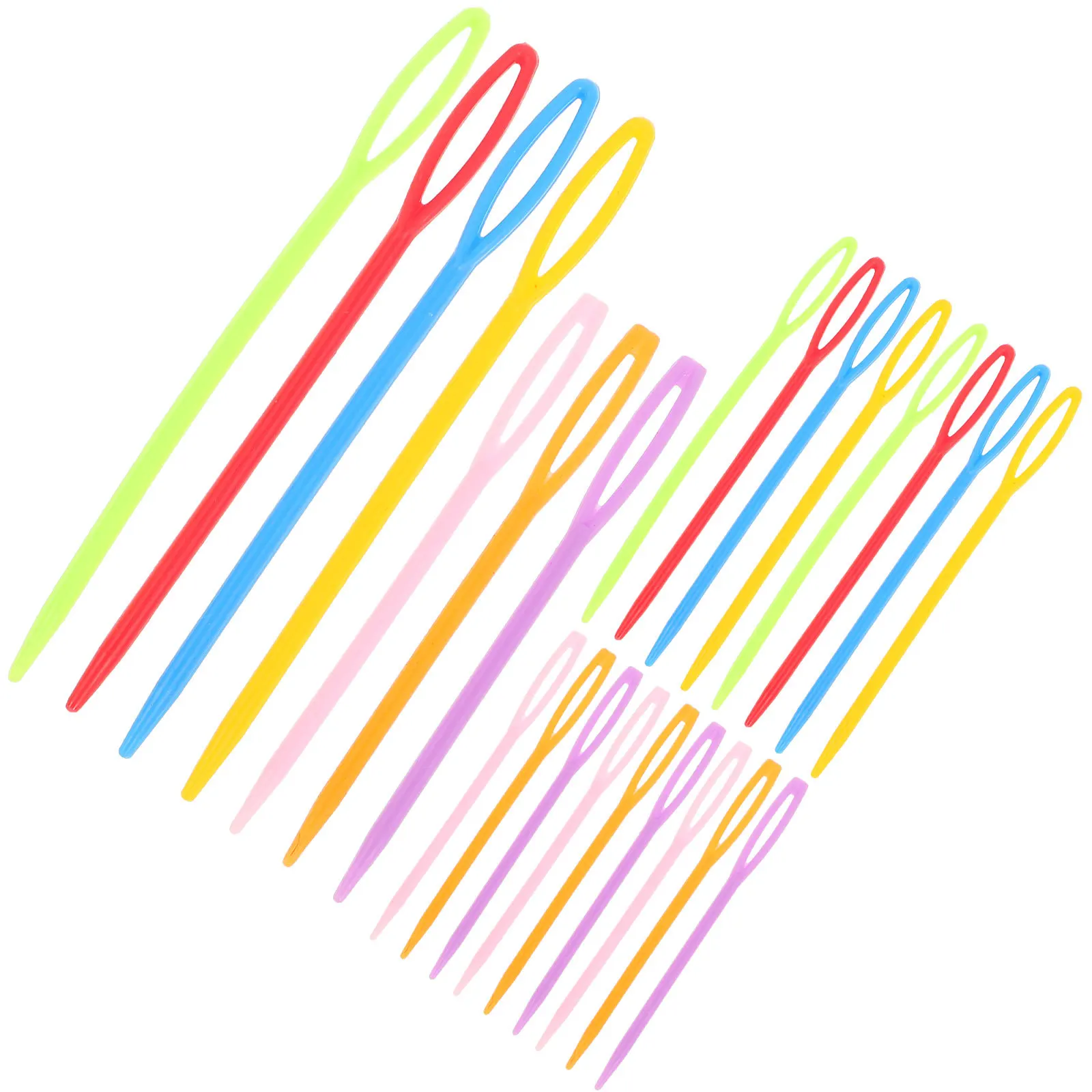

40Pcs Large Eye Sewing Needles Plastic Safe for Weaving Crafts Needlework 7Cm 9Cm Mixed Colors Plastic Needles