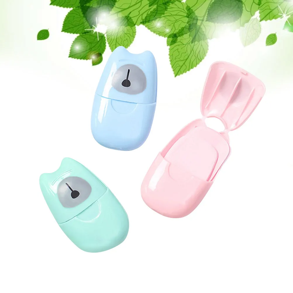 50pcs 3 Boxes Travel Portable Scented Flakes Foaming Hand Bath Sheets Disposable Cleaning For Women Soap Petals Travel Soap