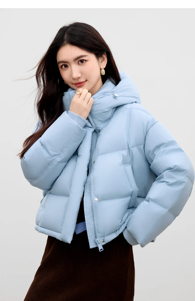 SENTUBILA Women's Winter Down Jacket 90% White Duck Down Puffy Puffer 2026 Winter Petite Bubble Coat Warm Outerwear W54YC1771X