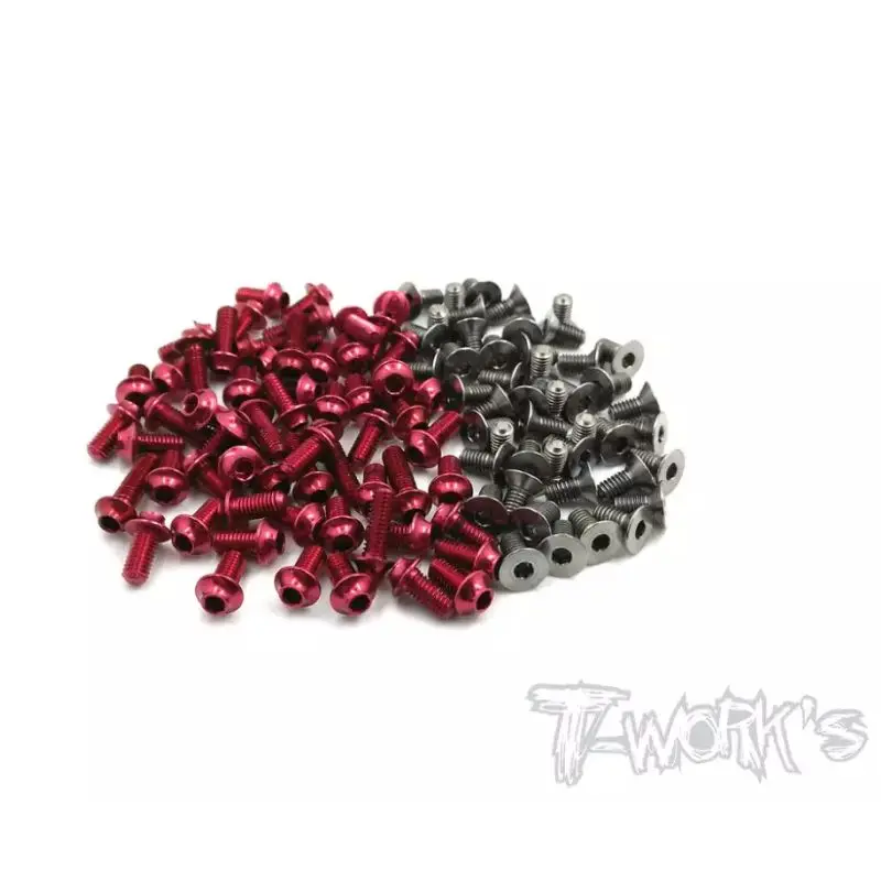 Original TASSU-F1-EVO2 64 Titanium &7075-T6(UFO Head) Red Screw set 75pcs. Professional Rc part