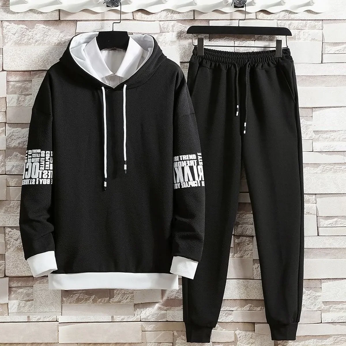 Clothing for Men Summer Autumn Suits Casual New Hoodies Set Pants Pullover Hat Hood  Print Sweaterhoodie Men Top Long Sleeves