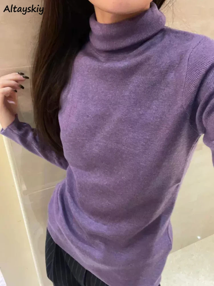 

Thicker Sweaters Women Winter Basic Pullovers Tender Skin-friendly Classic Korean Style Harajuku Turtleneck Ulzzang Slouchy 2024