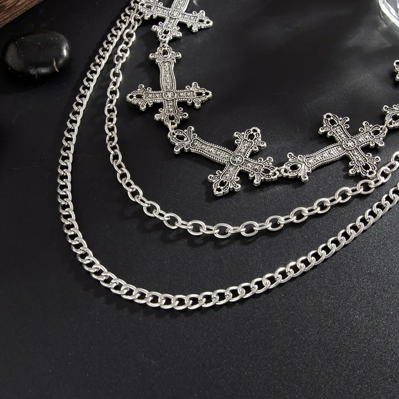 Fashion Punk Metal Pants Chain Hip Hop Waist Chain Cross Pendant Jeans Chain For Men Women Accessories Gifts view 3
