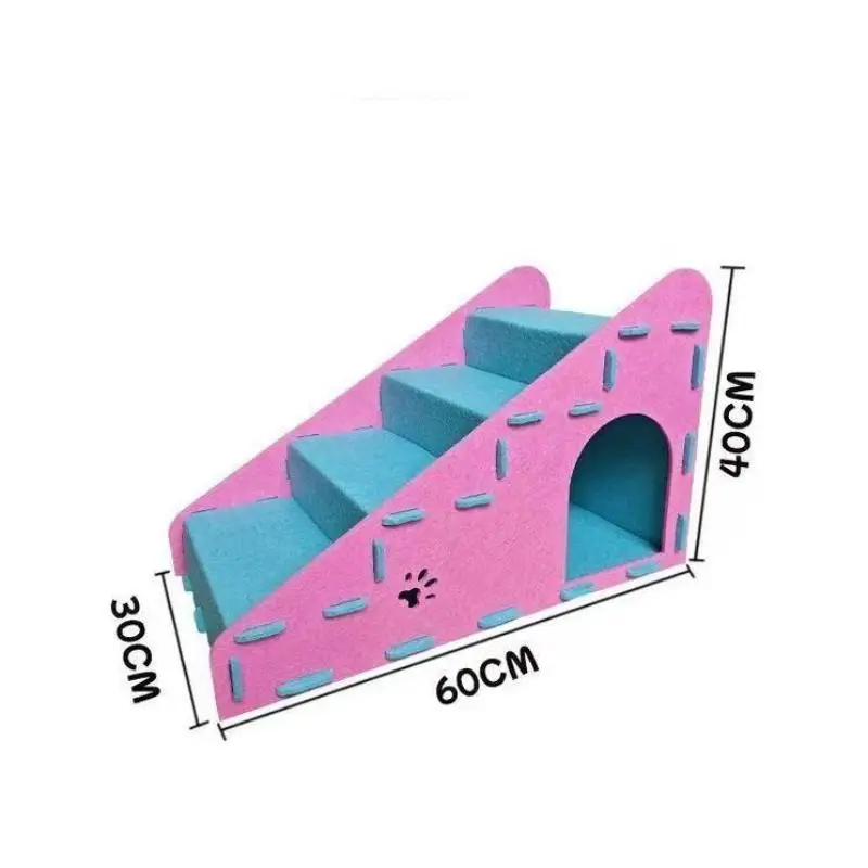 Sturdy Pet Steps for Dogs Cats, Anti-Slip Scratch Resistant Ramp Multifunctional for Couch Bed Car Travel Camping Use