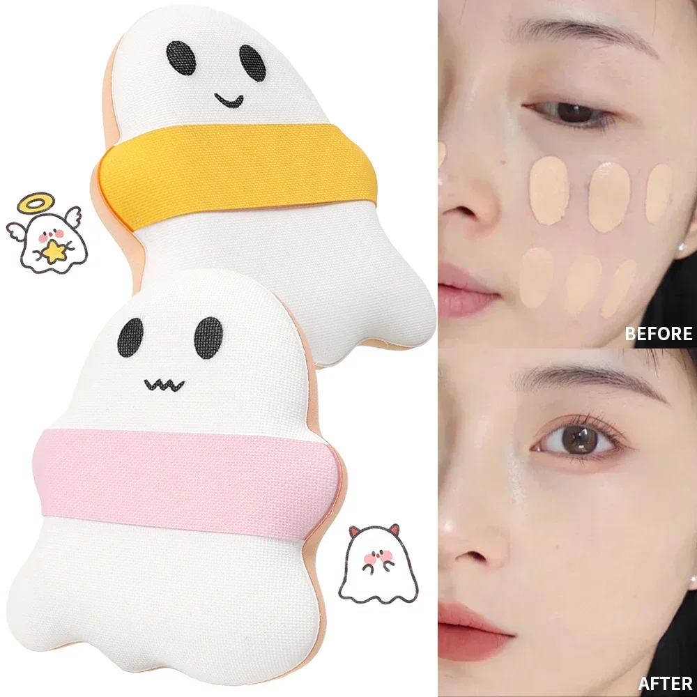 Finger Makeup Puff Mini Makeup Finger Sponge Cute Ghost Shaped Blender Powder Puff Air Cushion Blush Puff for Foundation Powder