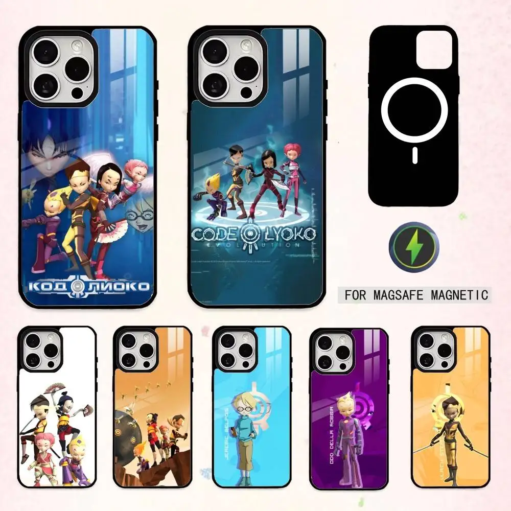 

R-Retro C-Code Lyoko Phone Case For iPhone17,16,15,14,13,12,11 Plus,Pro Max Magnetic For Magsafe Wireless Charging