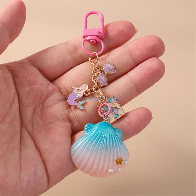 

340D Creative Keychain Lovely Shell Keyring Car Rings Starfishes Keychain Pendant