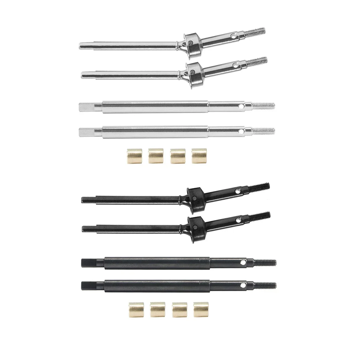 Steel TRX4M Driveshaft 5mm Extended Thread +2mm Axle Shafts Set for 1/18 RC Crawler TRX4-M Bronco Defender Upgrade