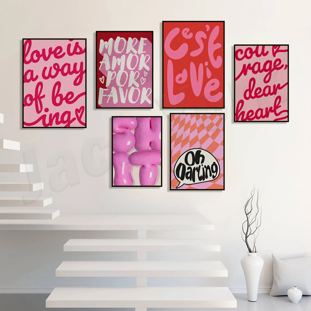 More Amor Por Favor Prints, Cest La Vie Art, Oh Darling Quote Prints, This Is My Happy Place Prints, Preppy Retro Hipster Poster