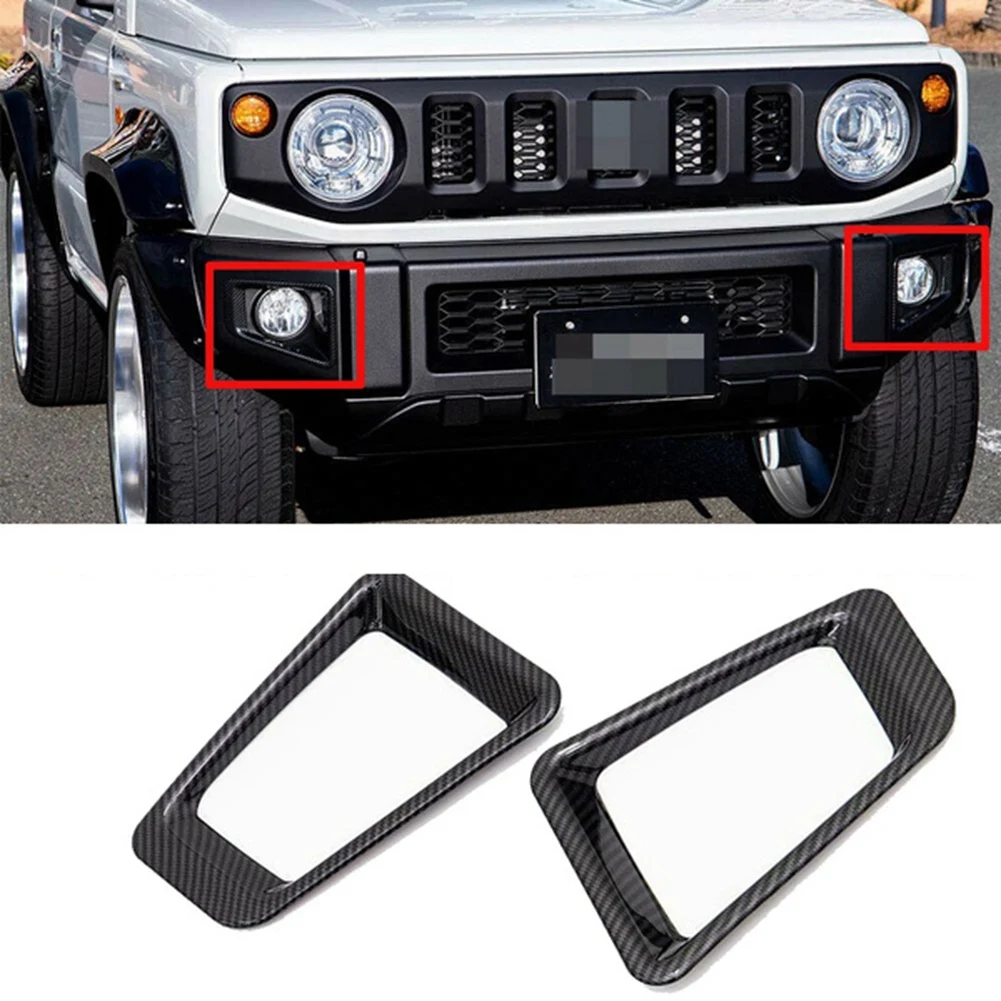 Carbon Fiber Car Lamp Guard for Suzuki Jimny JB64W 2019 - 2021 Front Fog Light Cover Protector Stickers Trim Accessories