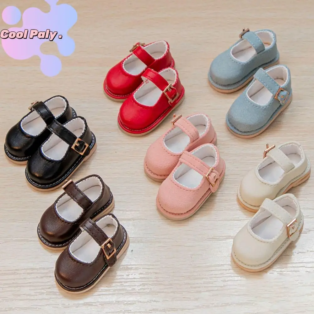 1 paar Rose Gouden Gesp Obitsu 11 Pop Flats Ronde Neus Mini 1/6 Bjd Pop Lederen Schoenen Mode Schattige 1/6 Bjd Pop Laarzen Kinderen