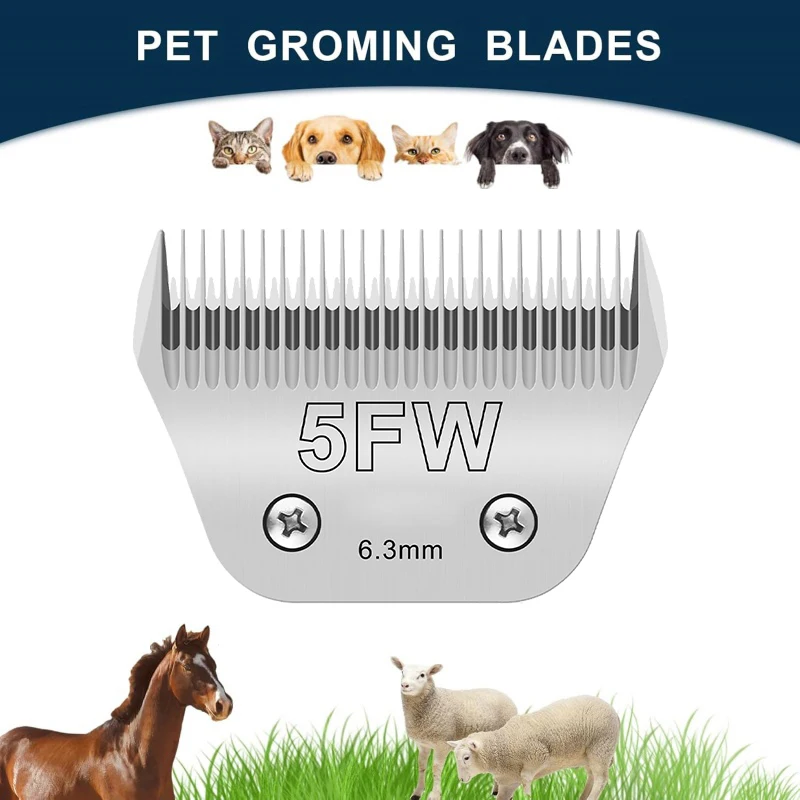 

Съемные широкие лезвия для домашних животных 5FW для Andis UltraEdge, серия CeramicEdge, AG, AGC, AGP/Oster A5, Wahl KM Series, машинки для стрижки животных