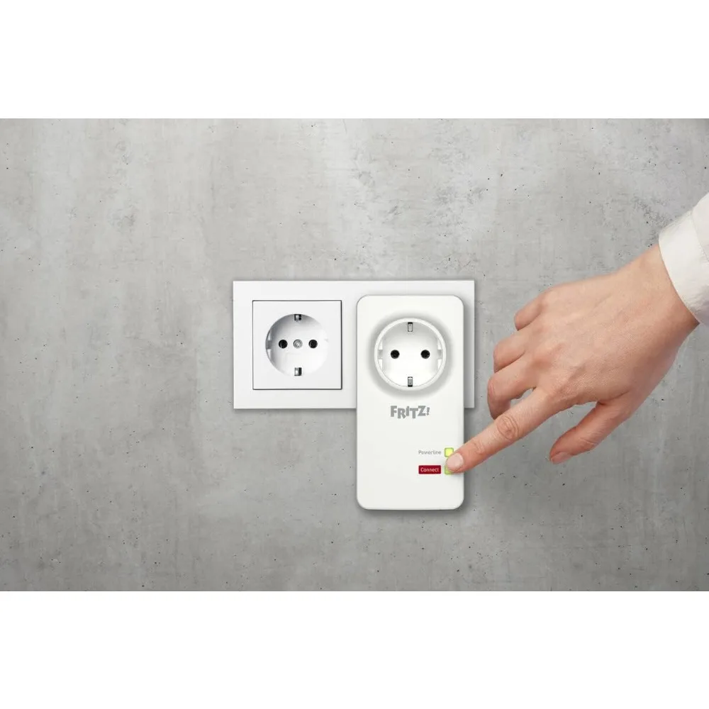 فريتز! مجموعة Powerline 1220E (1,200 ميجابت في الثانية، 2x جيجابت LAN لكل محول، مثالية لتطبيقات NAS والبث عالي الدقة،