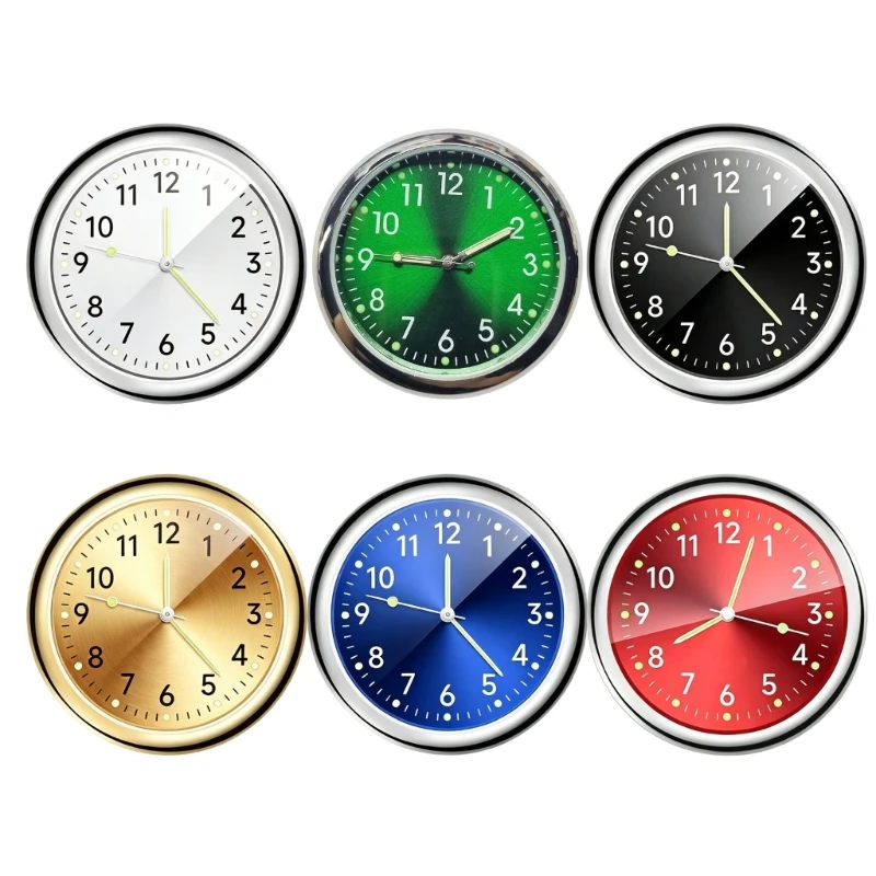 

Pair Of Waterproof Miniature Analog Clocks 1.57 Inch Timepiece With Strong Adhesive Backing For Night Driving