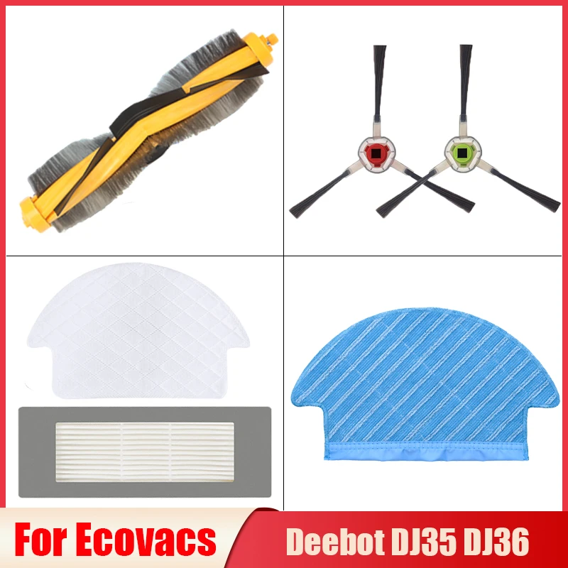 الأسطوانة/الجانب فرشاة المتاح ممسحة القماش Hepa تصفية أجزاء ل Ecovacs Deebot DJ35 DJ36 الروبوتية مكنسة كهربائية استبدال