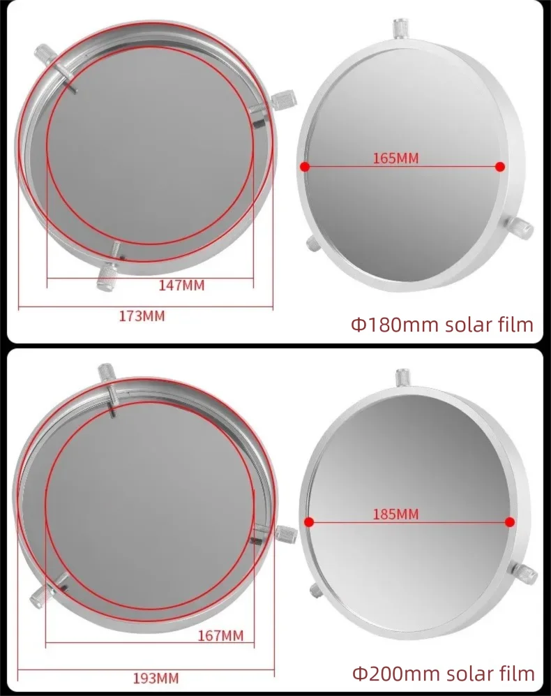 Angeleyes Sonnenfilter für Sonnenfinsternisse und Sonnenfleckenbeobachtung, kompatibel mit 80-250mm Teleskopen – Detail 14